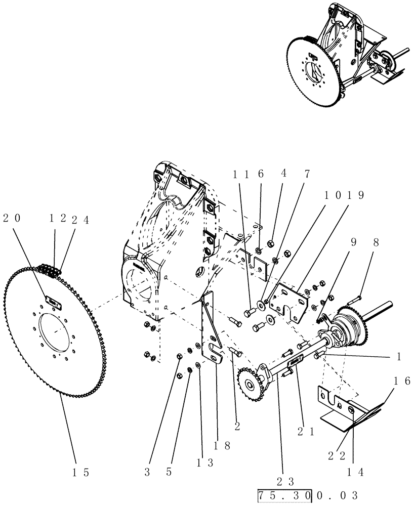 Схема запчастей Case IH 2230 - (75.300.02) - MECHANICAL DRIVE ASSEMBLY DUAL STRAND (75) - SOIL PREPARATION