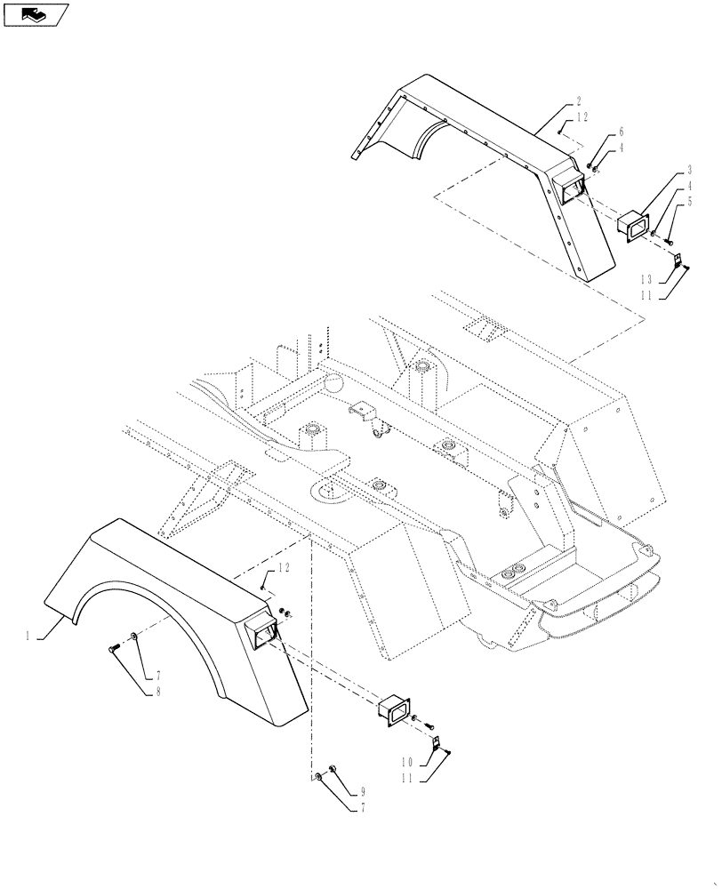 Схема запчастей Case IH TITAN 4030 - (90.116.01) - FRONT FENDER (90) - PLATFORM, CAB, BODYWORK AND DECALS