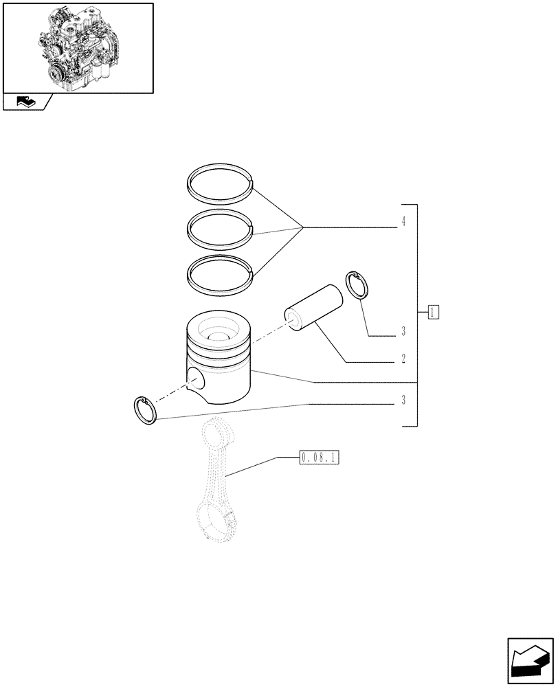 Схема запчастей Case IH MAXXUM 130 - (0.08.2) - PISTON - ENGINE (STD + VAR.330003-332115) (01) - ENGINE