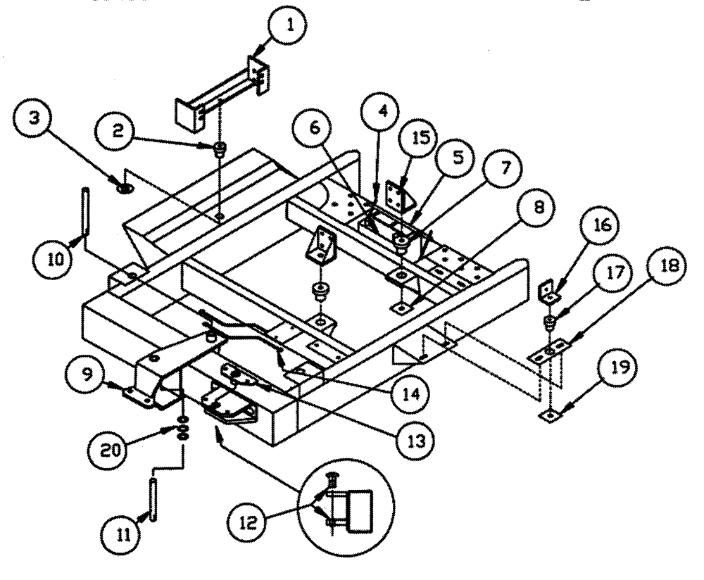 Схема запчастей Case IH PATRIOT WT - (02-001) - ENGINE MOUNTS (SERIAL NUMBER 1078 & UP) (01) - ENGINE