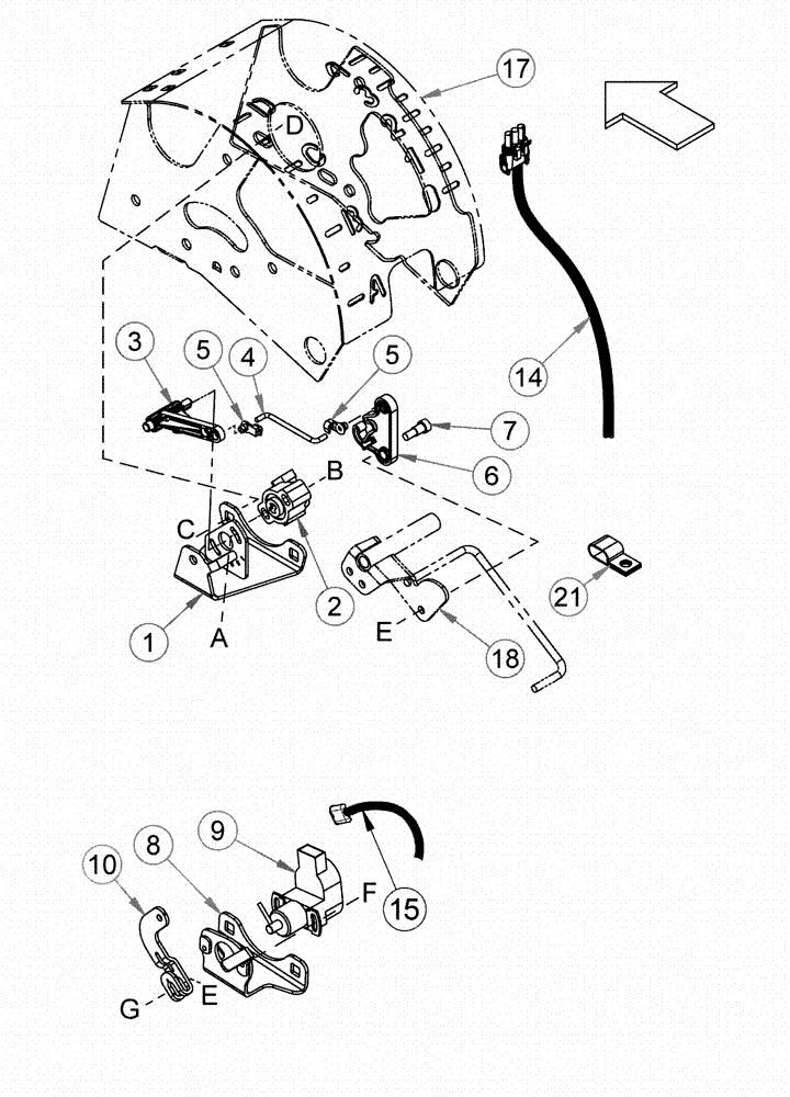 Схема запчастей Case IH 2152 - (09-61) - ADAPTER AUTO HEADER HEIGHT: SENSORS, LINKAGE, AND HARNESSES 