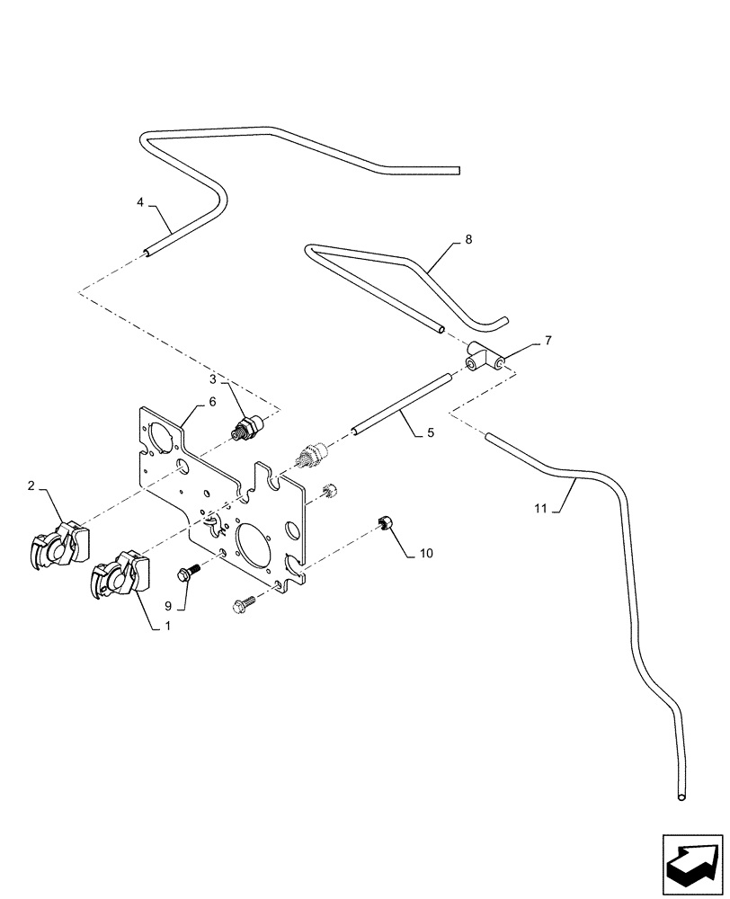 Схема запчастей Case IH MAGNUM 310 - (33.224.BA[02]) - PNEUMATIC TRAILER BRAKES, DUAL LINE - EUR (33) - BRAKES & CONTROLS