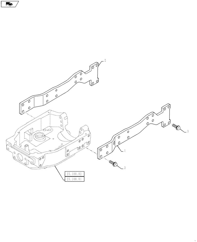 Схема запчастей Case IH PUMA 130 - (25.100.05) - VAR - 330211 - ENGINE SIDE RAIL (25) - FRONT AXLE SYSTEM