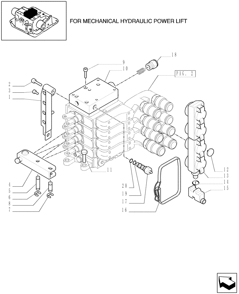 Схема запчастей Case IH MXU115 - (1.82.7/16[01]) - (VAR.349/1) 4 CONTROL VALVES CCLS AND RELEVANT PARTS (07) - HYDRAULIC SYSTEM