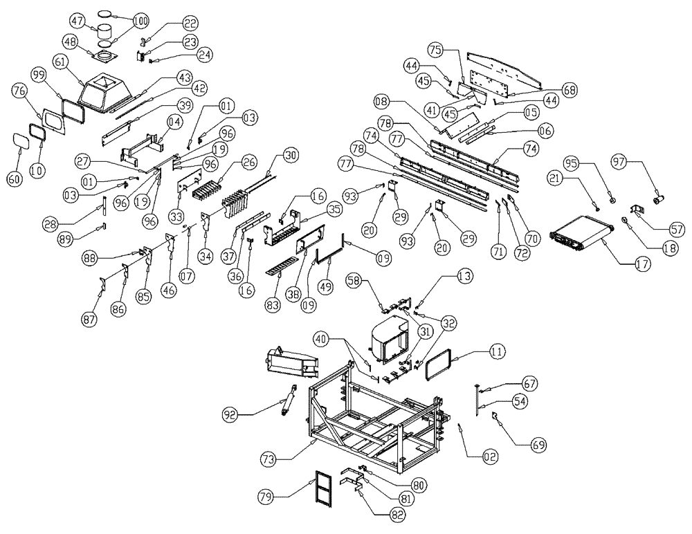 Схема запчастей Case IH 437 - (01-007[01]) - CONVEYOR GROUP, FLEX-AIR Basic Unit