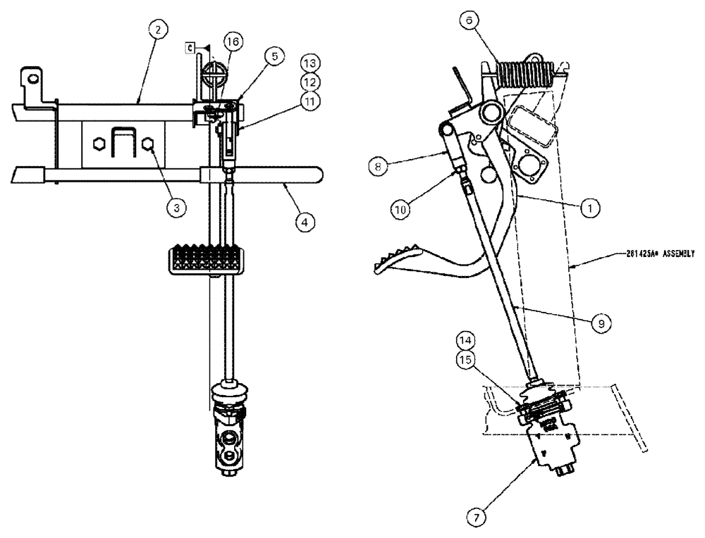 Схема запчастей Case IH SPX4260 - (01-007) - BRAKE CONTROL Cab Interior