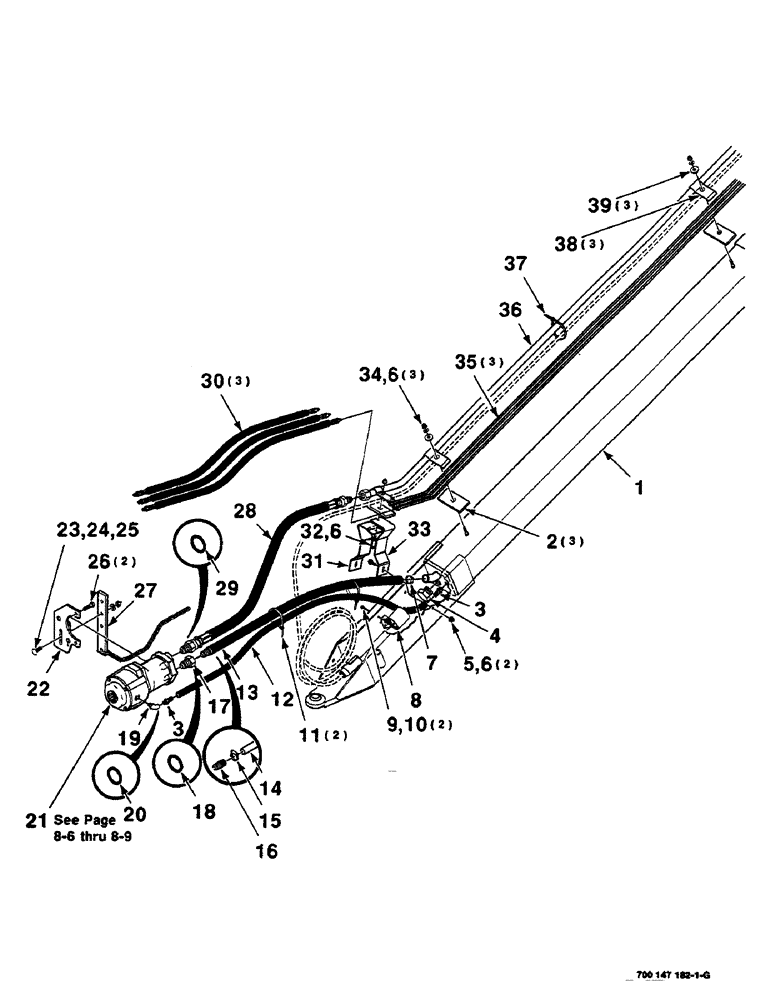 Схема запчастей Case IH SC414 - (8-02) - HYDRAULIC DRIVE ASSEMBLY, SC414D, FRONT (08) - HYDRAULICS