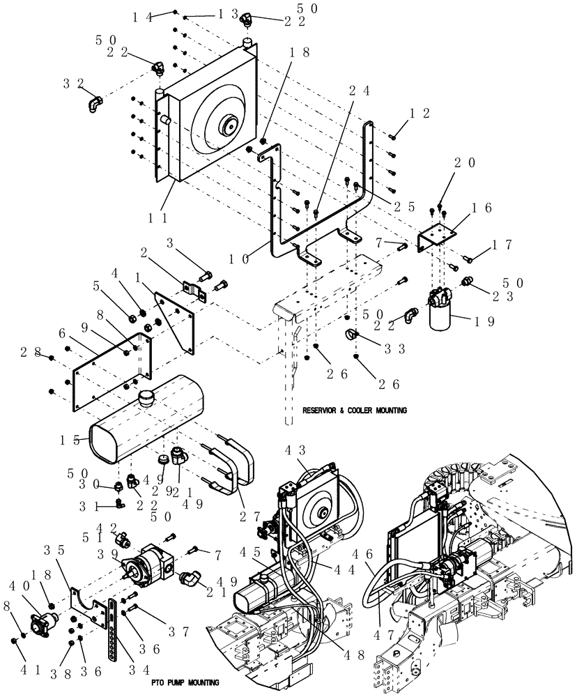 Схема запчастей Case IH 1200PT - (L.20.C[01]) - PTO PUMP MOUNTING 12 ROW, 16 ROW, 12/23 & 16/31 (BSN CBJ022056) L - Field Processing