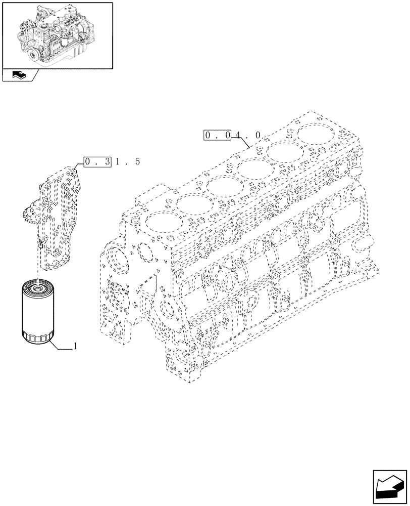 Схема запчастей Case IH F4HE9687G J101 - (0.30.2) - OIL FILTERS - ENGINE 