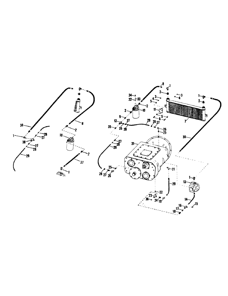 Схема запчастей Case IH STEIGER - (04-30) - TRANSMISSION COOLING - SERIES I W/FULLER (04) - Drive Train