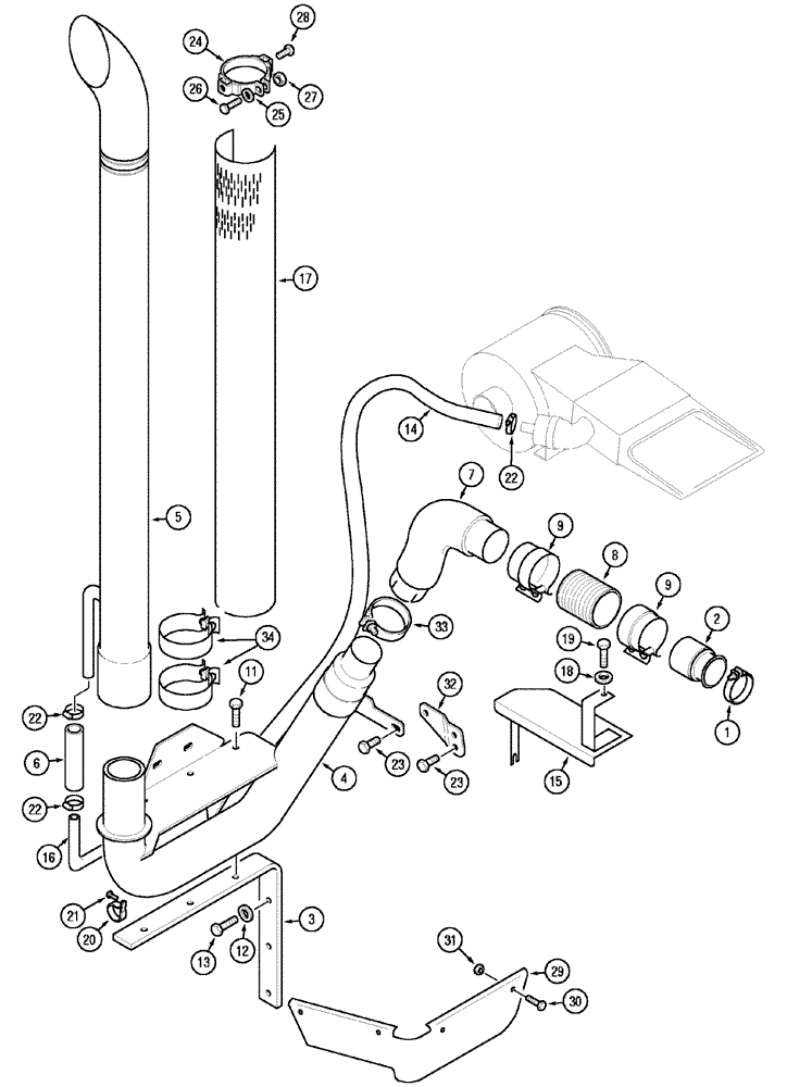 Схема запчастей Case IH MX170 - (02-12) - VERTICAL EXHAUST (10) - ENGINE