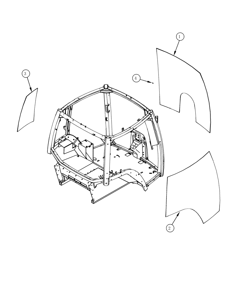 Схема запчастей Case IH MX180 - (09-20) - CAB FIXED GLASS (09) - CHASSIS/ATTACHMENTS