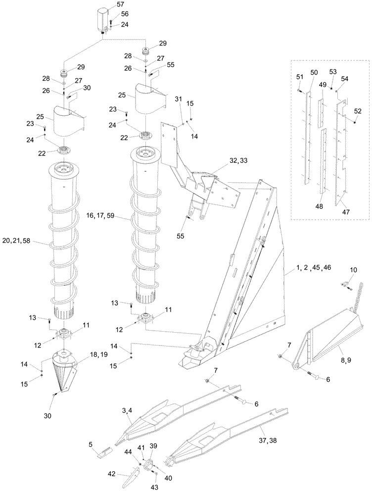 Схема запчастей Case IH A7000 - (A03.01[01]) - Cropdividers (13) - FEEDER