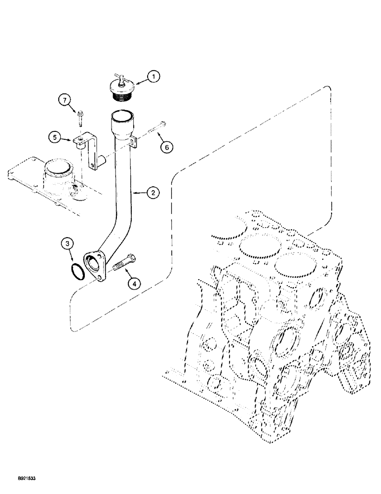 Схема запчастей Case IH 5150 - (2-094) - OIL FILLER, (5120/5140/5150) (02) - ENGINE