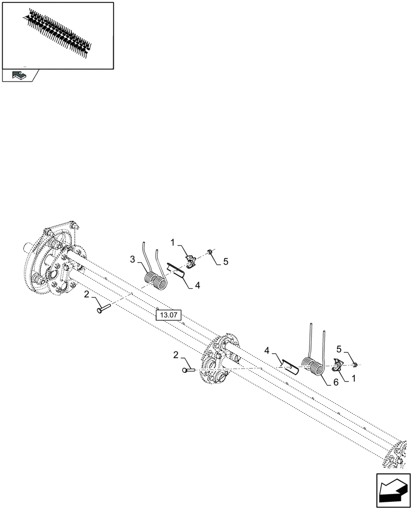 Схема запчастей Case IH LB333R - (13.43[01]) - TINE KIT 5.5MM (13) - FEEDER