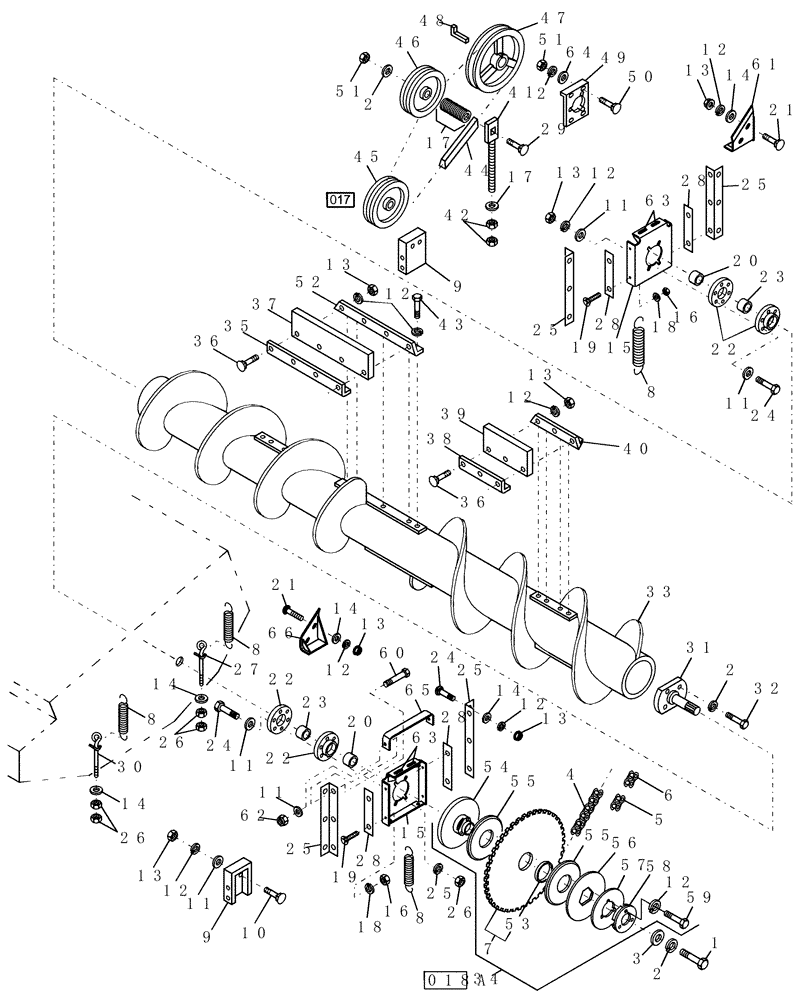 Схема запчастей Case IH HDX161 - (018) - AUGER & DRIVE (58) - ATTACHMENTS/HEADERS