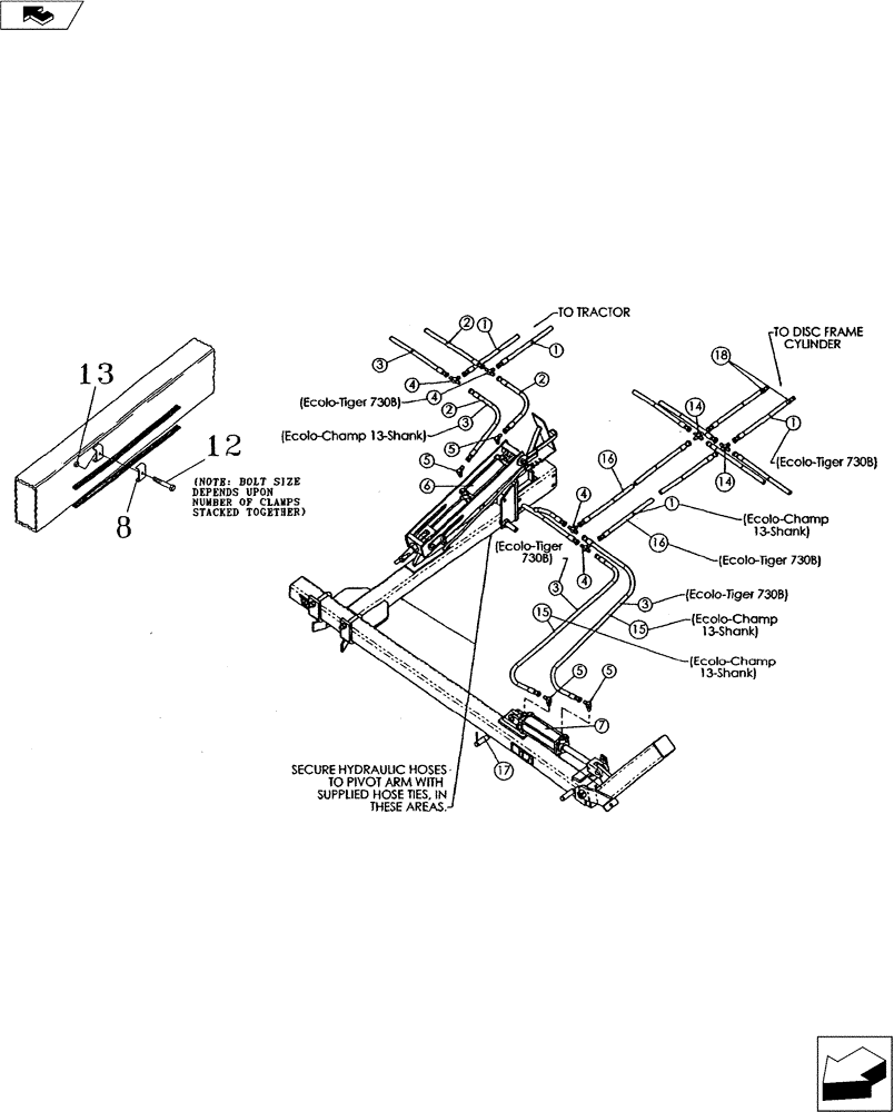 Схема запчастей Case IH 730B - (35.100.05) - DISC LEVELER HYDRAULICS - 730B (35) - HYDRAULIC SYSTEMS