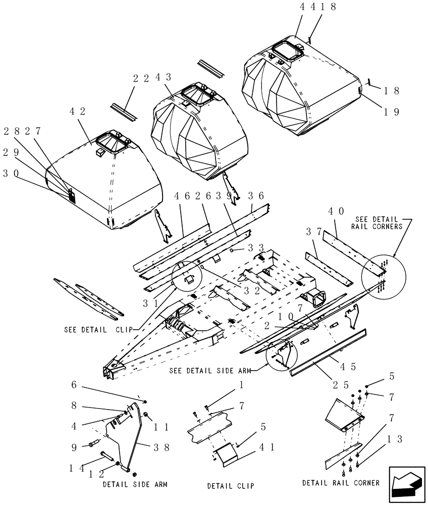 Схема запчастей Case IH 3380 - (80.150.01) - TANKS, SUPPORTS, KEY COVER (3 TANK) (80) - CROP STORAGE/UNLOADING