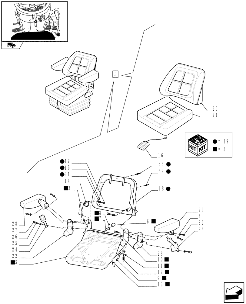 Схема запчастей Case IH FARMALL 95 - (1.92.85/04A[01]) - DELUXE SEAT WITH RETRACTABLE BELTS AND SWITCH - BREAKDOWN (10) - OPERATORS PLATFORM/CAB