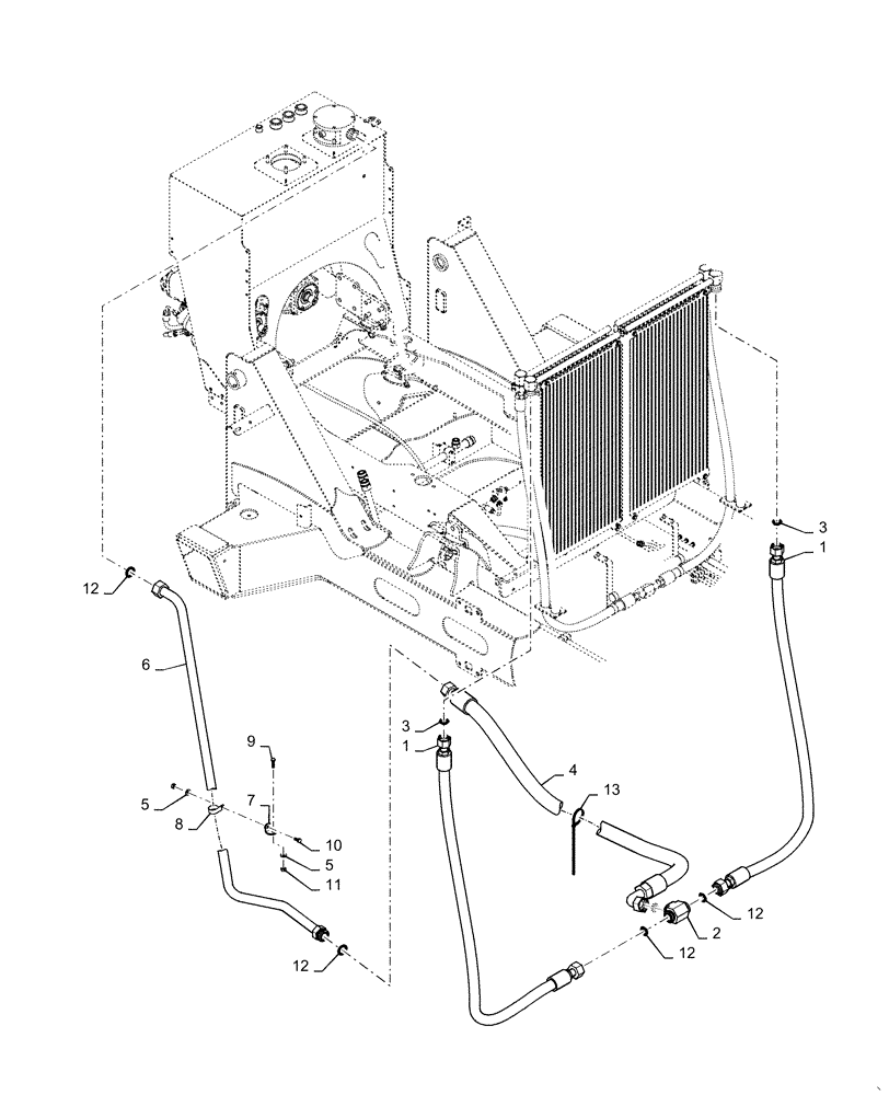 Схема запчастей Case IH 4430 - (35.300.04) - HYDRAULIC OIL COOLER RETURN LINES (35) - HYDRAULIC SYSTEMS