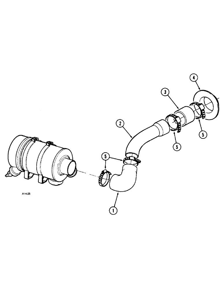 Схема запчастей Case IH 2150 - (2-26) - AIR CLEANER HOSES (02) - ENGINE