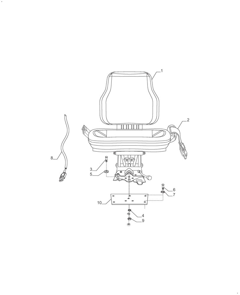 Схема запчастей Case IH FARMALL 140A - (90.124.AE[01]) - OPERATOR SEAT ASSEMBLY, GRAMMER, ROPS (90) - PLATFORM, CAB, BODYWORK AND DECALS