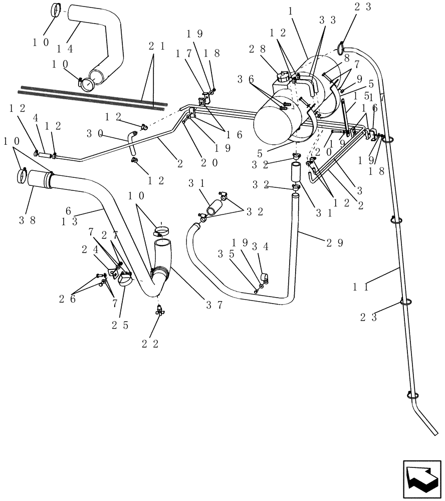 Схема запчастей Case IH 7120 - (10.406.03[01]) - COOLANT LINES - 7120/7120(LA) (10) - ENGINE