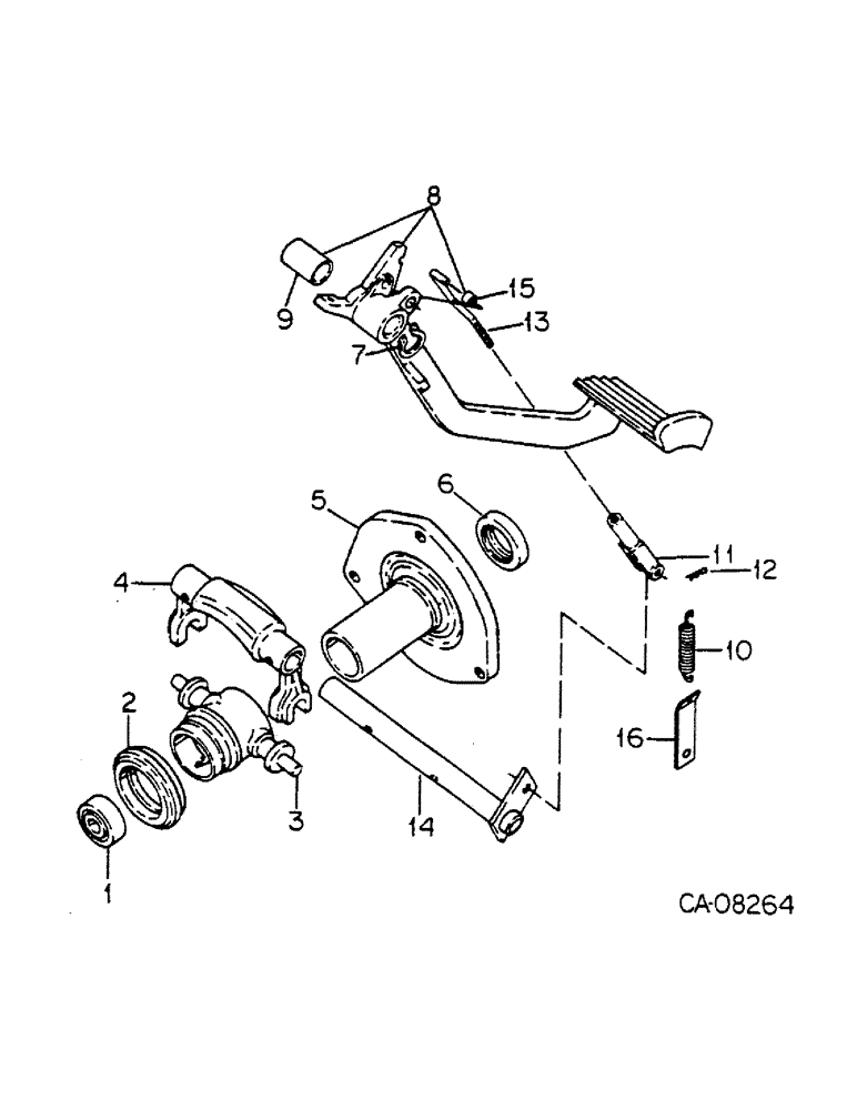 Схема запчастей Case IH 784 - (07-25) - DRIVE TRAIN, CLUTCH CONTROLS, TRACTORS WITH SELF ADJUSTING CLUTCH (04) - Drive Train