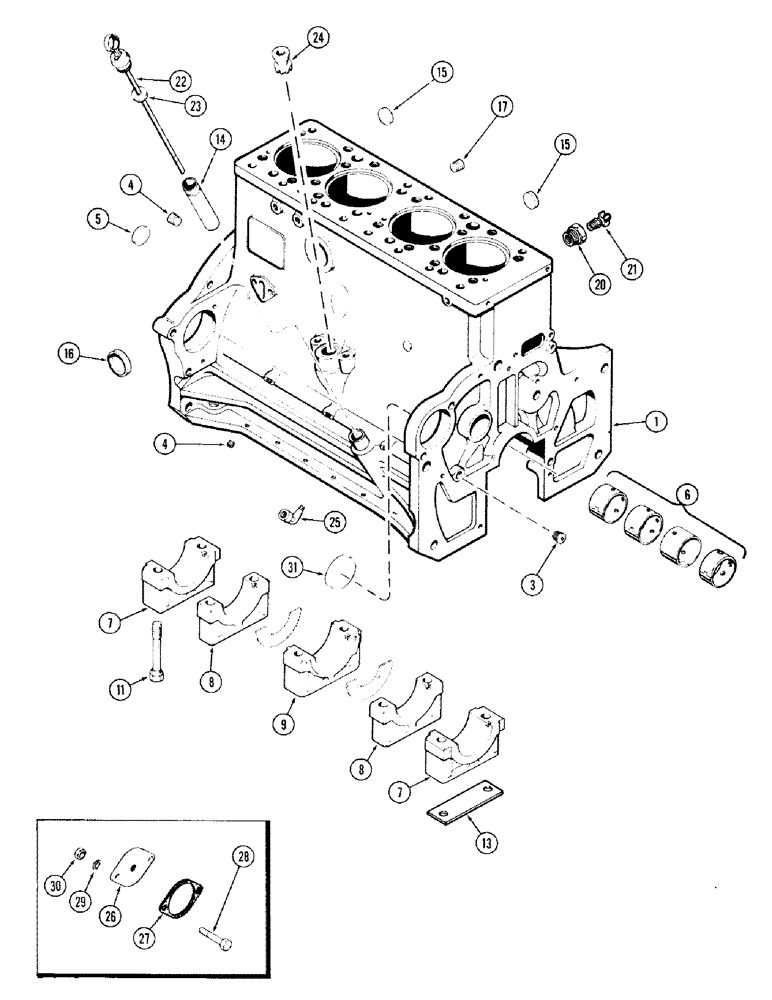 Схема запчастей Case IH 870 - (018) - CYLINDER BLOCK, (336B) DIESEL ENGINE, W/2 GEAR BALANCER (02) - ENGINE