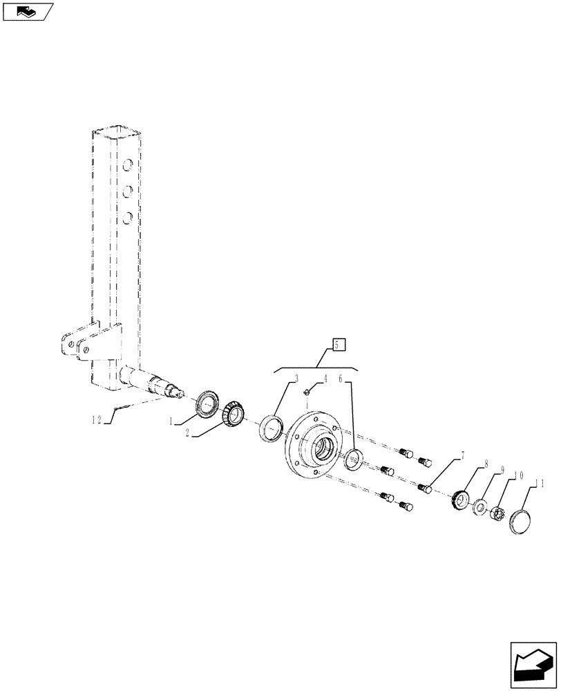 Схема запчастей Case IH 870 - (39.100.04) - GAUGE WHEEL, HUB, ASSY (39) - FRAMES AND BALLASTING