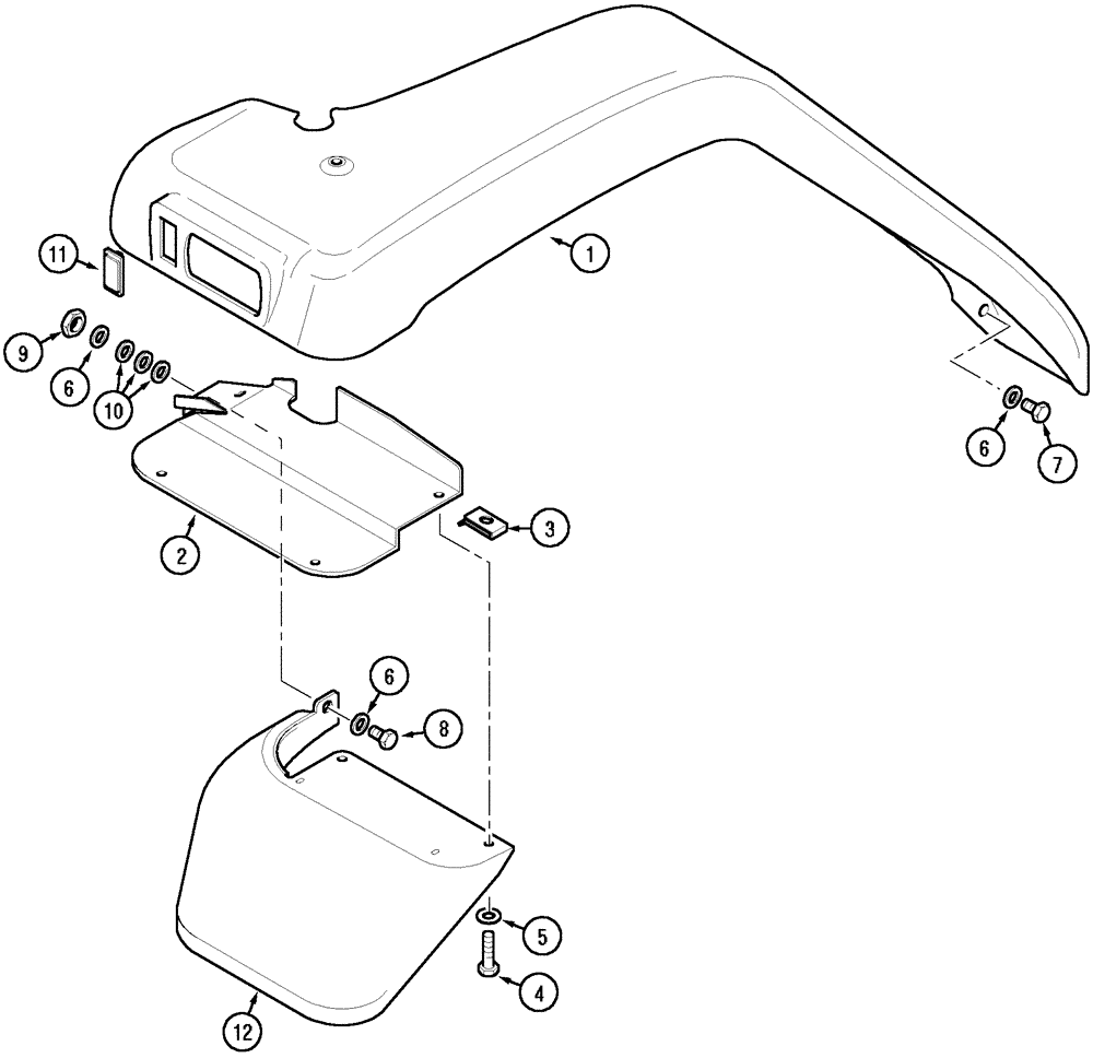 Схема запчастей Case IH CX50 - (09-45) - REAR FENDERS - CAB (09) - CHASSIS/ATTACHMENTS