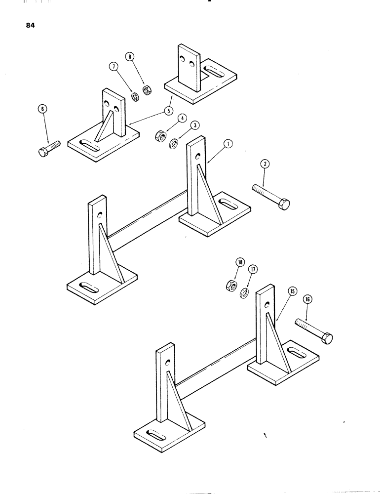 Схема запчастей Case IH 336D - (084) - ENGINE SUPPORTS, FRONT AND REAR, E 