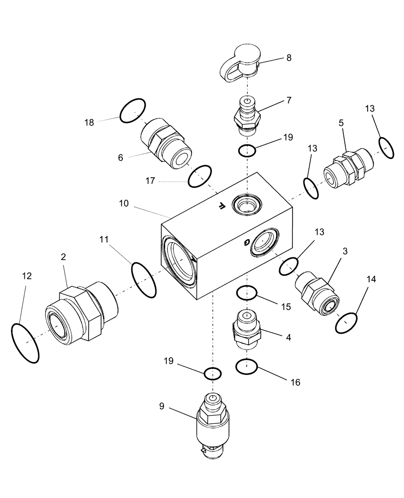 Схема запчастей Case IH AFX8010 - (A.12.A.19) - MANIFOLD, CHARGE PRESSURE A - Distribution Systems