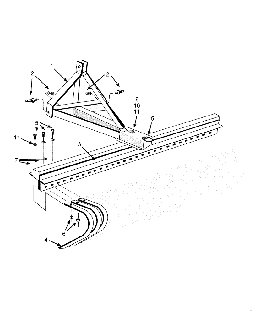 Схема запчастей Case IH WORK EZ 84LR - (002) - 7 ROCK RAKE - MAIN ASSEMBLY 