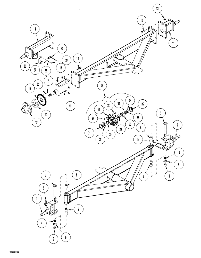 Схема запчастей Case IH AFS - (02-34) - FEATURE AXLE (25) - FRONT AXLE SYSTEM