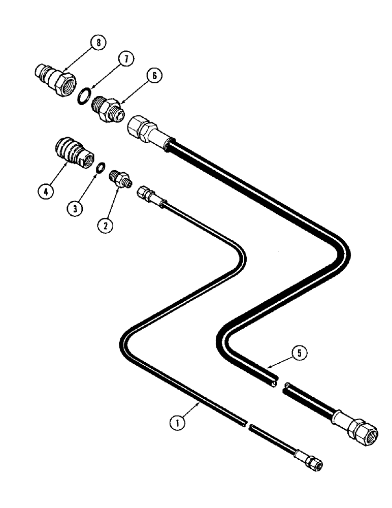 Схема запчастей Case IH 1020 - (8-20) - HEADER TO COMBINE CONNECTING HOSES, 1420, 1440, 1460 AND 1480 COMBINE (08) - HYDRAULICS