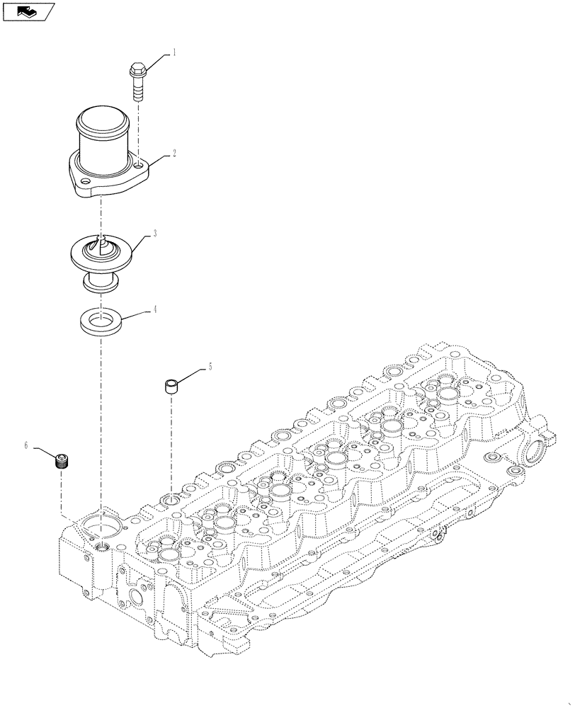 Схема запчастей Case IH 3230 - (10.402.04) - ENGINE COOLING SYSTEM - THERMOSTAT (10) - ENGINE