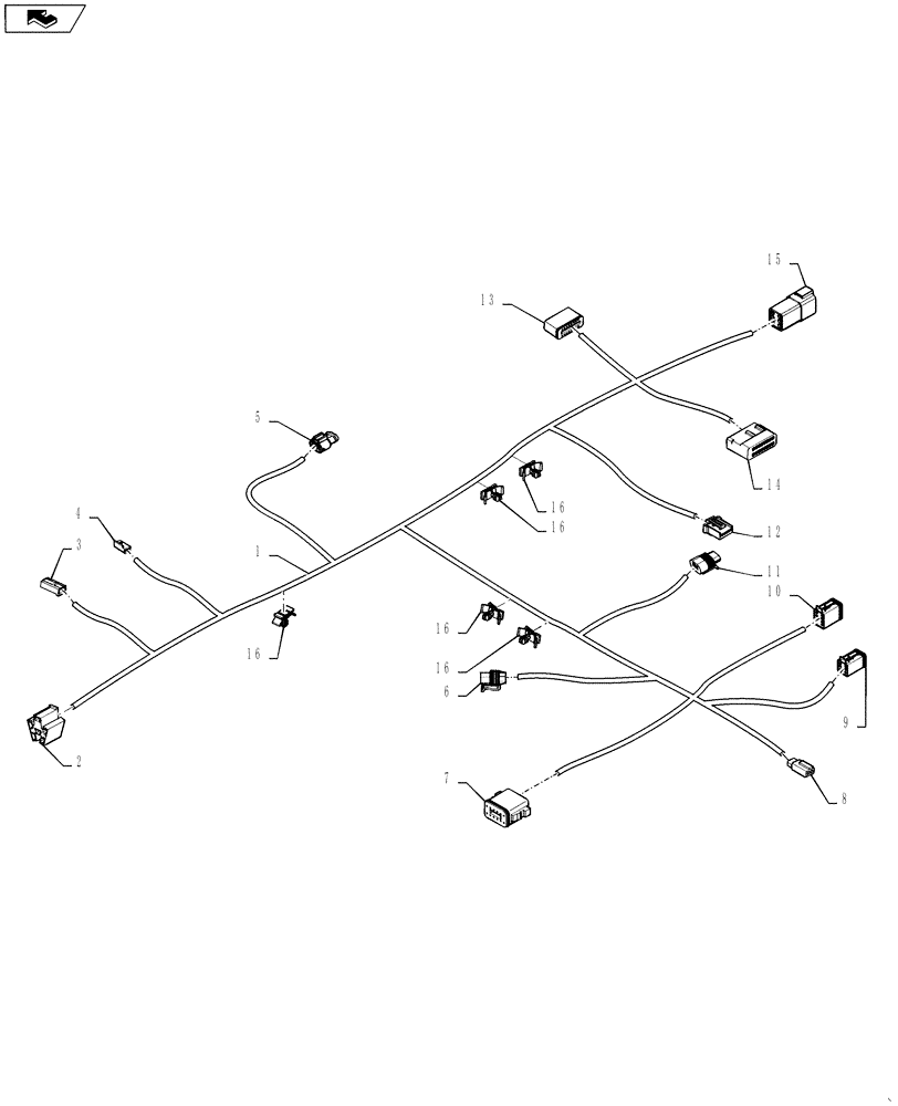 Схема запчастей Case IH QUADTRAC 550 - (55.100.17) - HARNESS - FRONT DASH (55) - ELECTRICAL SYSTEMS