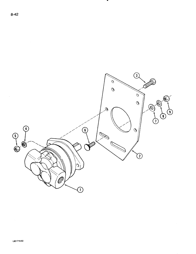 Схема запчастей Case IH 1620 - (8-42) - HYDRAULIC REEL DRIVE PUMP MOUNTING (07) - HYDRAULICS