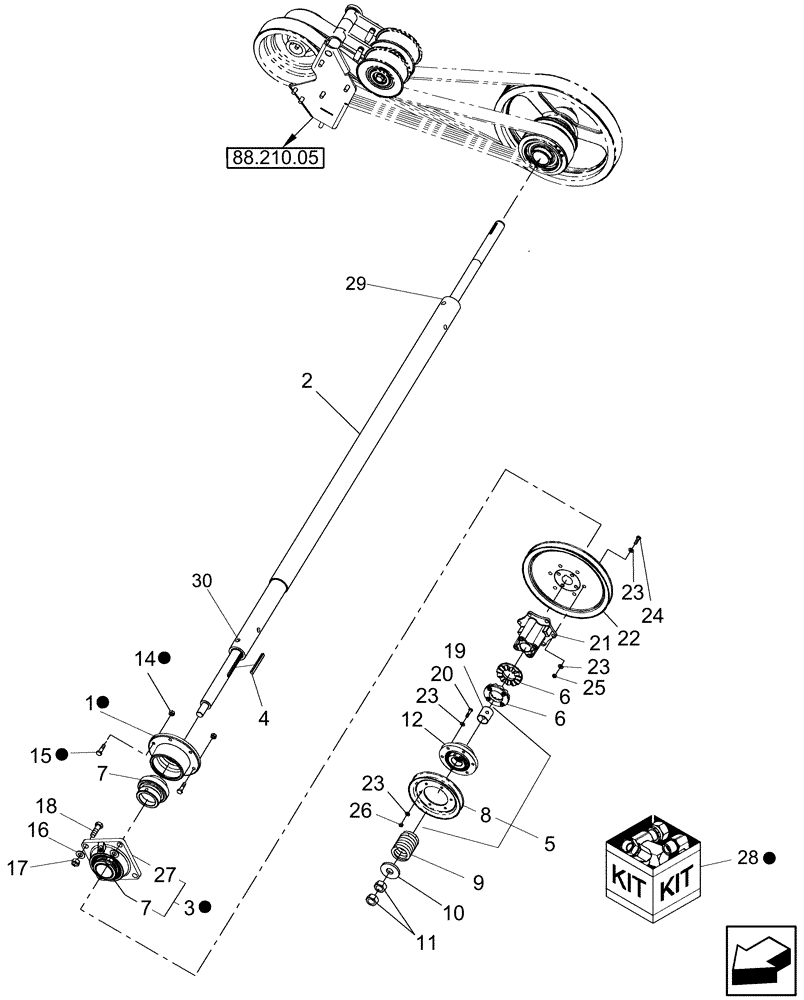 Схема запчастей Case IH 7230 - (88.210.01) - STRAWCHOPPER DRIVE, STANDARD (88) - ACCESSORIES