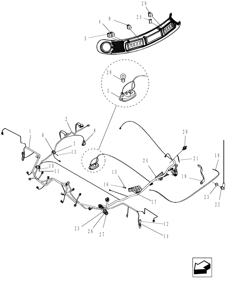 Схема запчастей Case IH 7230 - (55.510.05) - CAB ROOF ELECTRICAL (55) - ELECTRICAL SYSTEMS