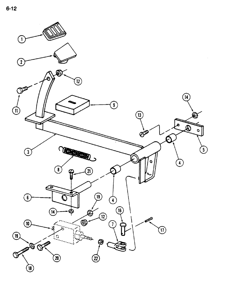 Схема запчастей Case IH 1620 - (6-012) - FOOT-N-INCH PEDAL (03) - POWER TRAIN