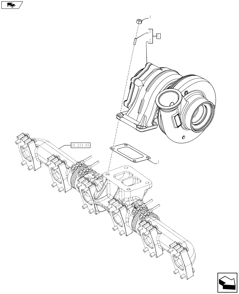 Схема запчастей Case IH F3BFA613F E007 - (10.250.01) - TURBOCHARGER & RELATED PARTS (504371877) (10) - ENGINE