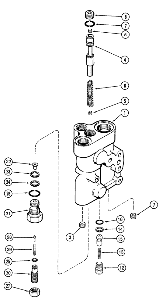 Схема запчастей Case IH 7220 - (5-022) - STEERING PRIORITY VALVE (05) - STEERING