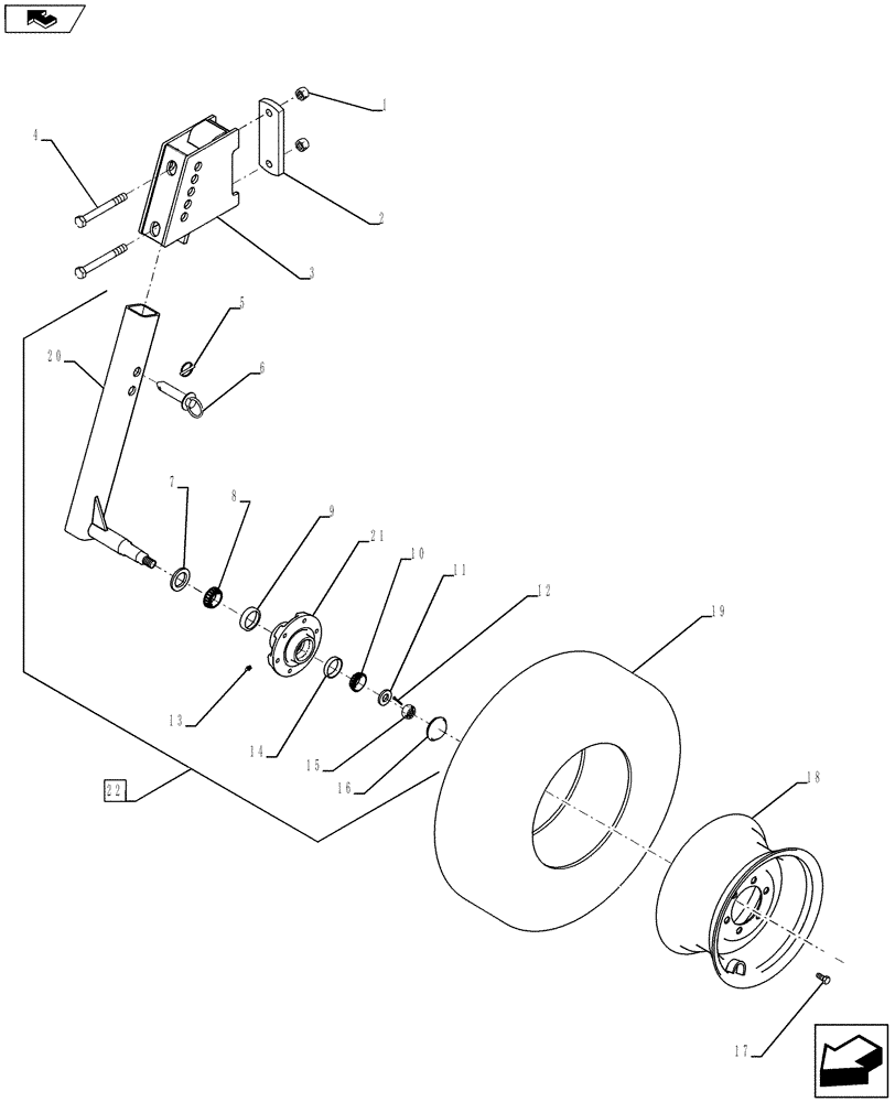 Схема запчастей Case IH 930 - (44.100.05) - 47 GAUGE WHEEL ASSEMBLY (44) - WHEELS