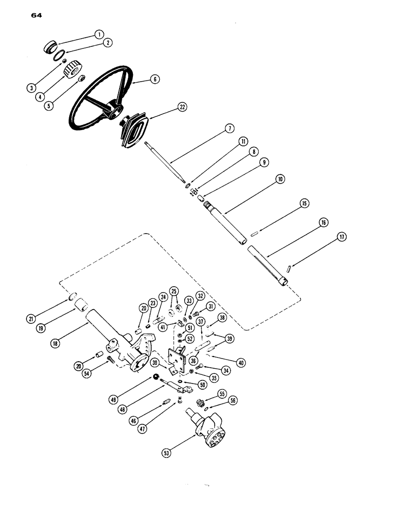 Схема запчастей Case IH 1070 - (064) - ADJUSTABLE STEERING (05) - STEERING