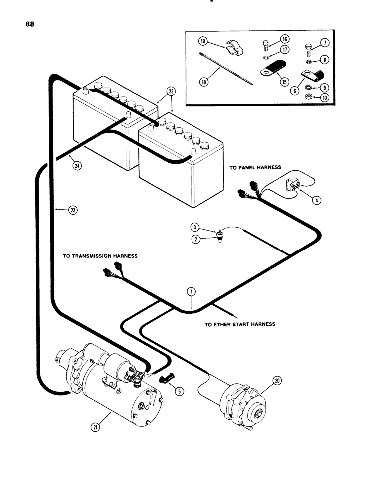 Схема запчастей Case IH 1270 - (088) - ENGINE HARNESS (04) - ELECTRICAL SYSTEMS