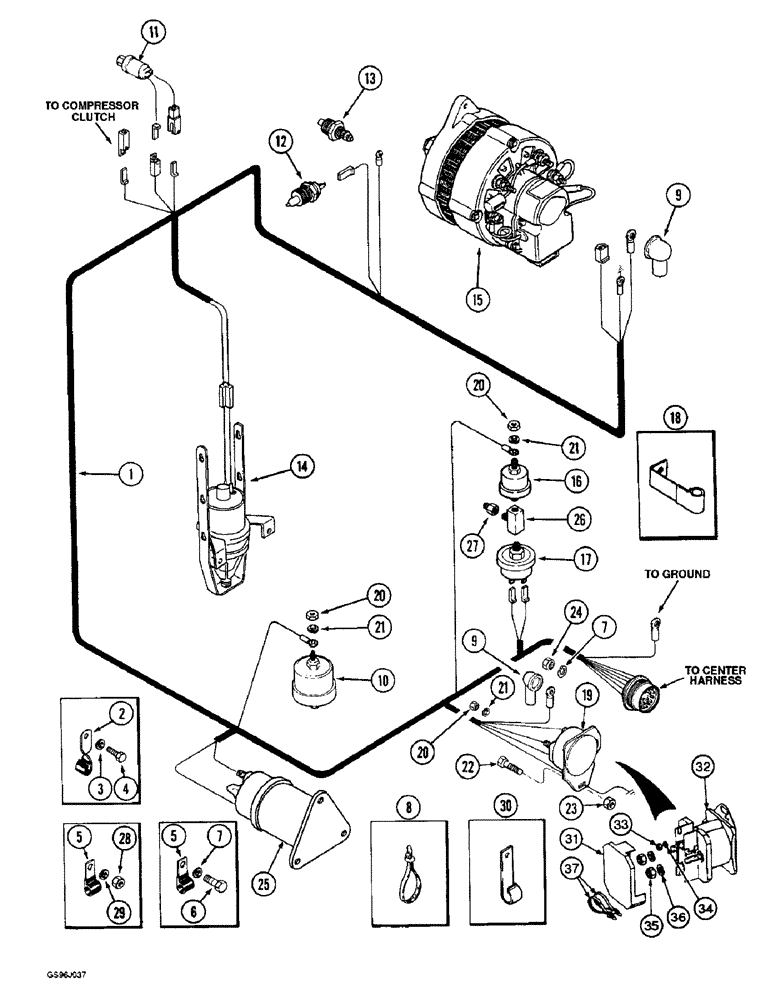 Схема запчастей Case IH 1660 - (4-02) - ENGINE HARNESS (06) - ELECTRICAL