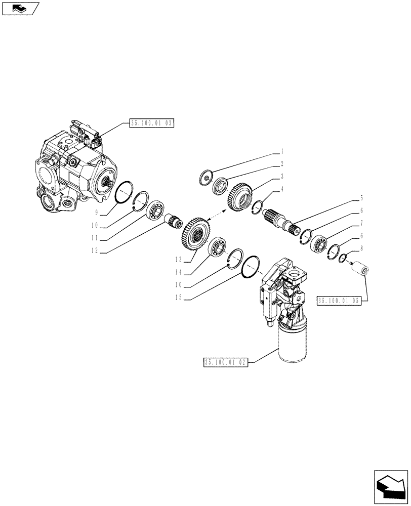 Схема запчастей Case IH PUMA 230 - (35.100.01[06]) - HYDRAULIC PUMP - DRIVING GEARS (VAR.729004 / 743616) (35) - HYDRAULIC SYSTEMS