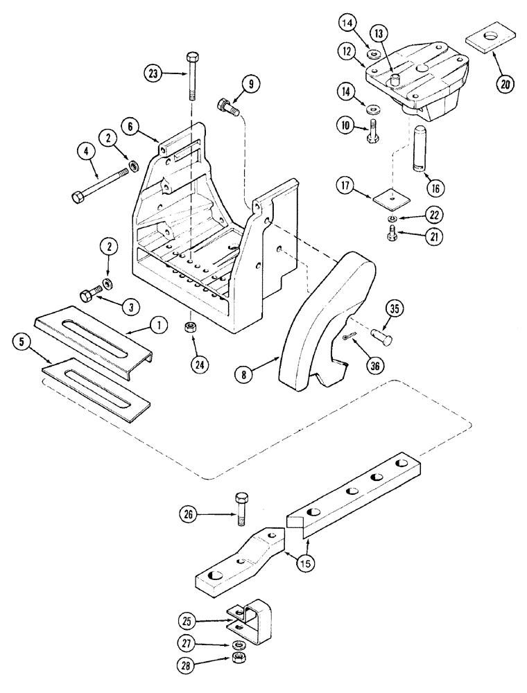 Схема запчастей Case IH 7220 - (9-012) - DRAWBAR, WITH HITCH (09) - CHASSIS/ATTACHMENTS